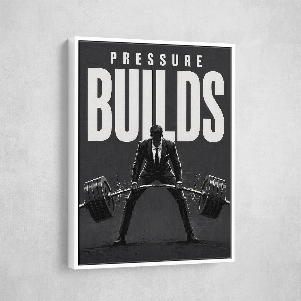 Pressure Builds Strength – Power Lift Motivation Art 