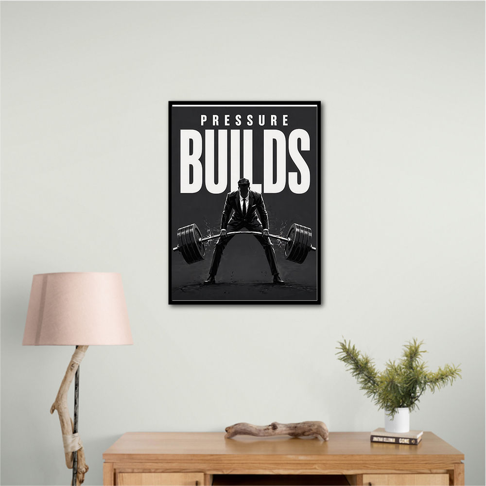 Pressure Builds Strength – Power Lift Motivation Art 