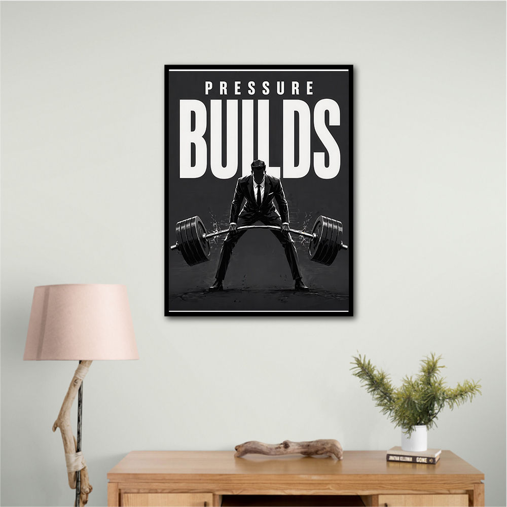Pressure Builds Strength – Power Lift Motivation Art 