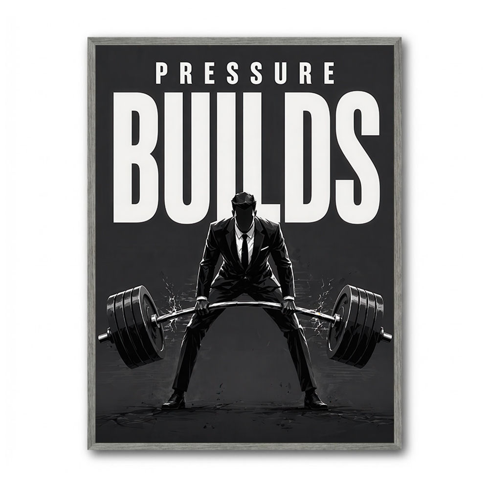 Pressure Builds Strength – Power Lift Motivation Art 