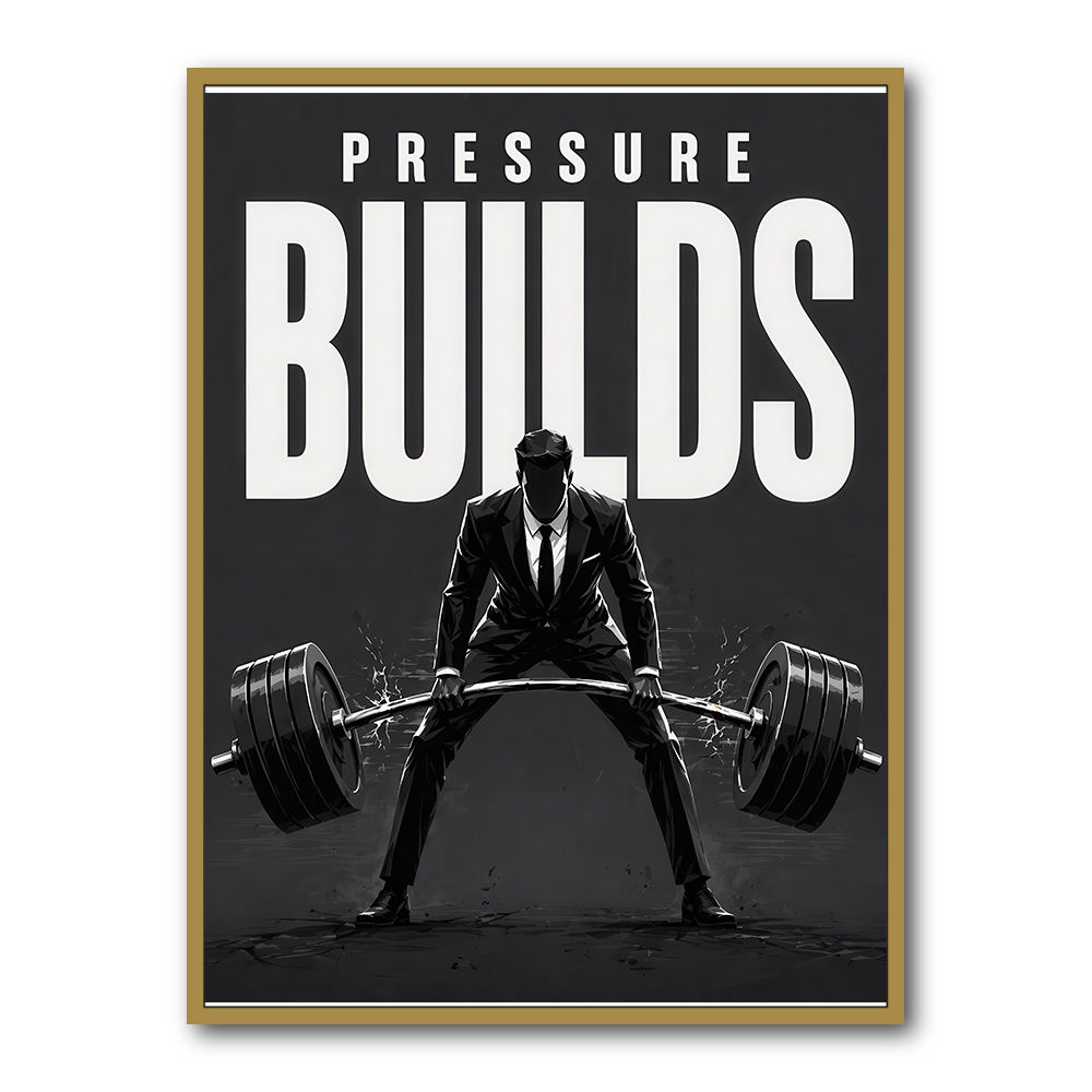 Pressure Builds Strength – Power Lift Motivation Art 