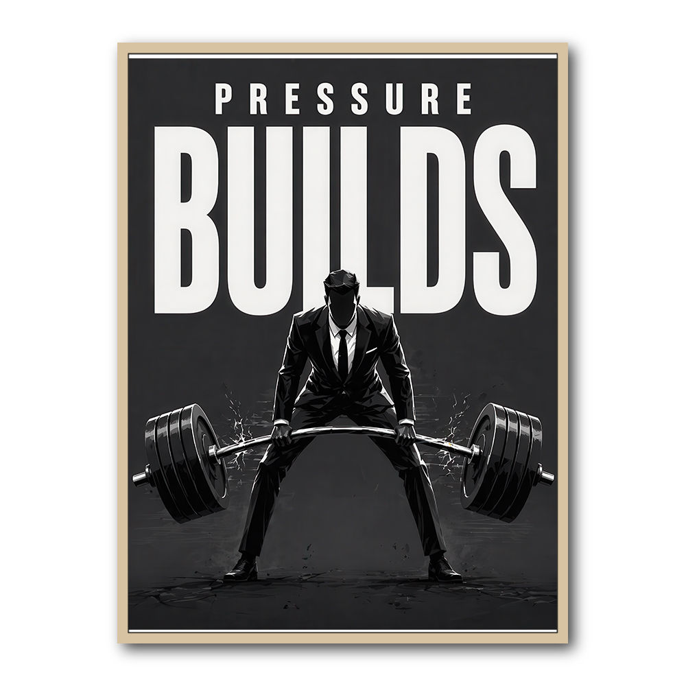 Pressure Builds Strength – Power Lift Motivation Art 