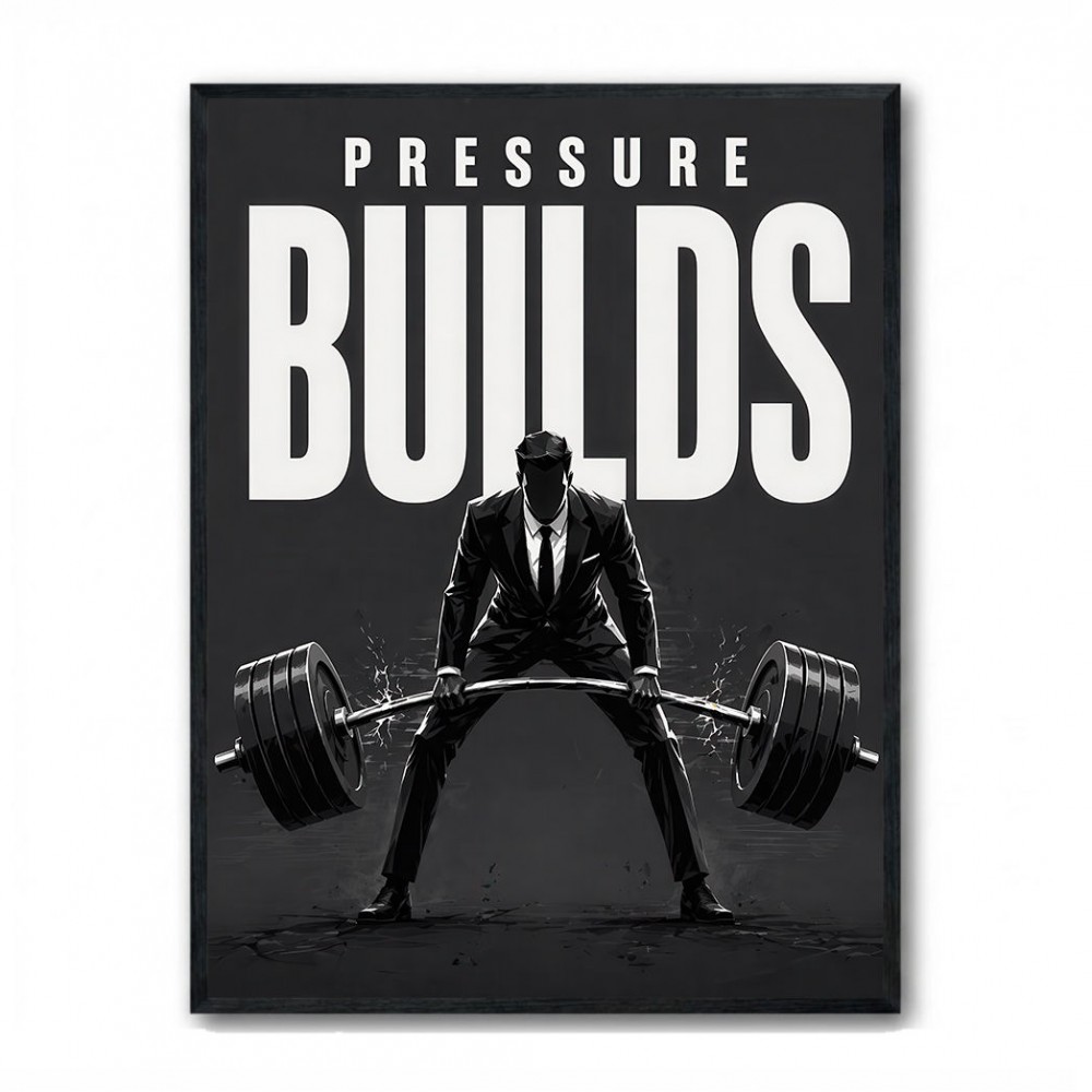 Pressure Builds Strength – Power Lift Motivation Art 