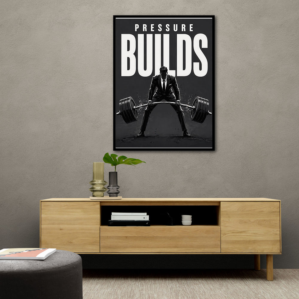 Pressure Builds Strength – Power Lift Motivation Art 