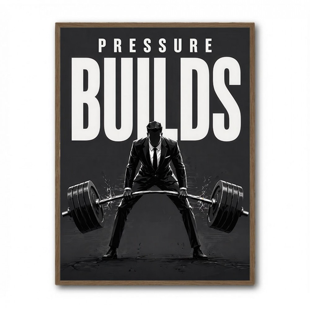 Pressure Builds Strength – Power Lift Motivation Art 