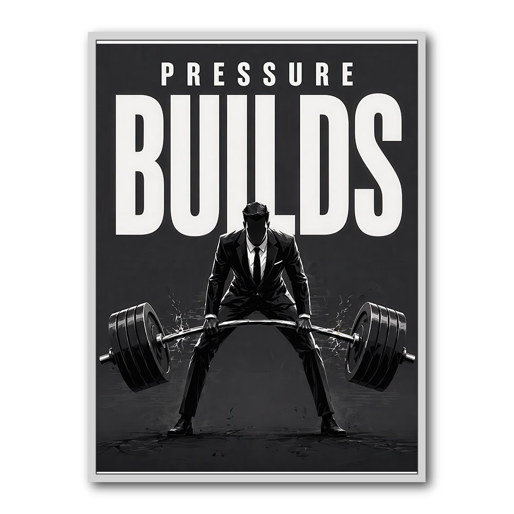 Pressure Builds Strength – Power Lift Motivation Art 