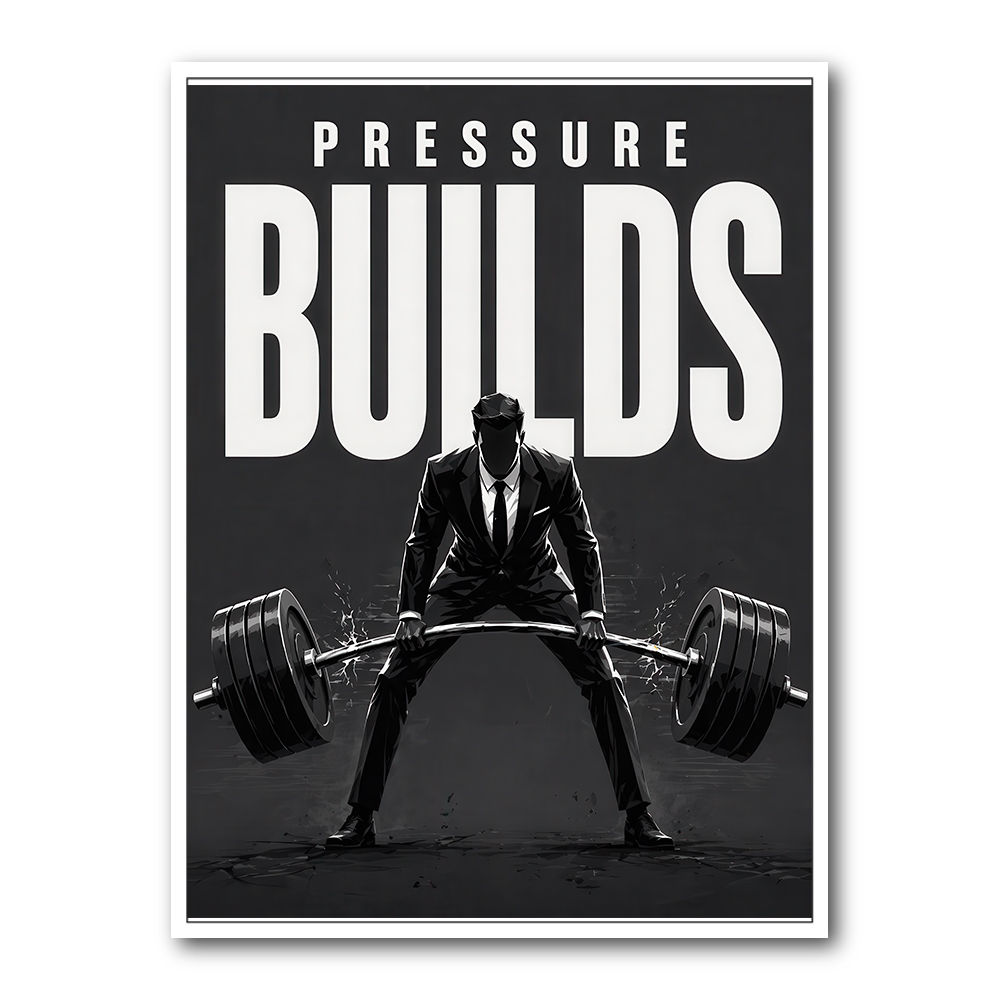 Pressure Builds Strength – Power Lift Motivation Art 