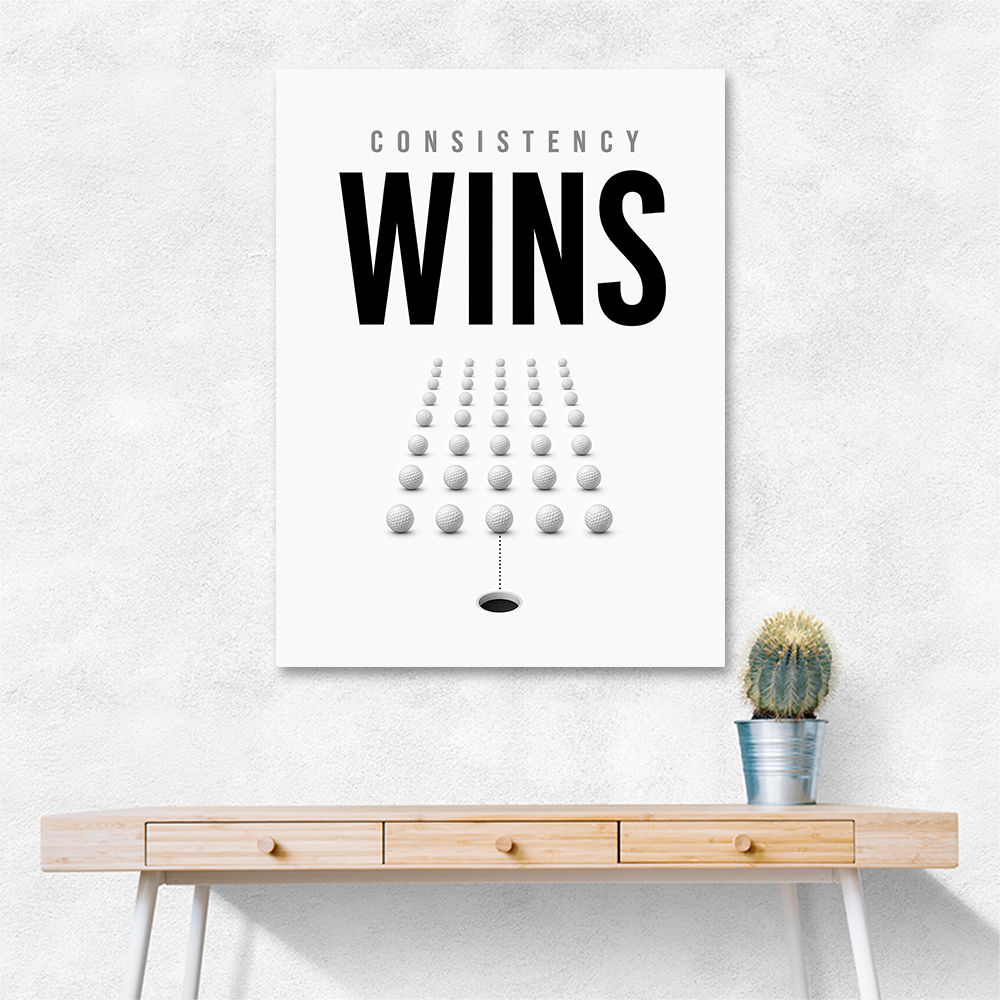 Consistency Wins – Golf Ball Alignment Wall Art