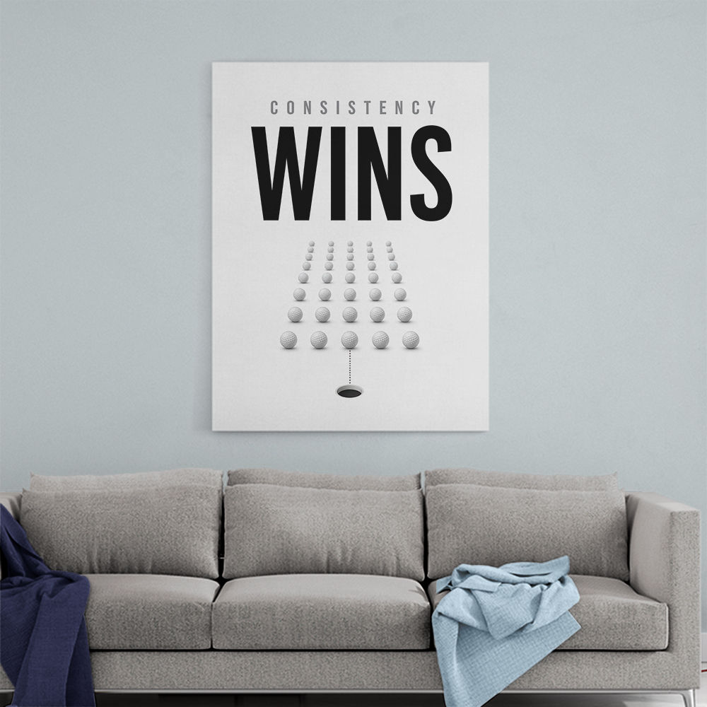 Consistency Wins – Golf Ball Alignment Wall Art