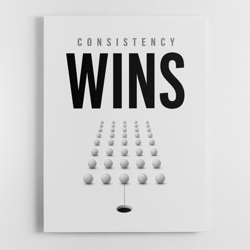 Consistency Wins – Golf Ball Alignment Wall Art