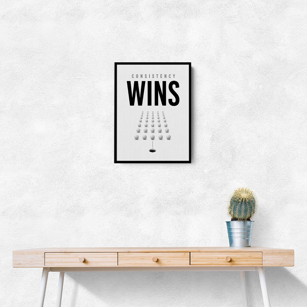 Consistency Wins – Golf Ball Alignment Wall Art