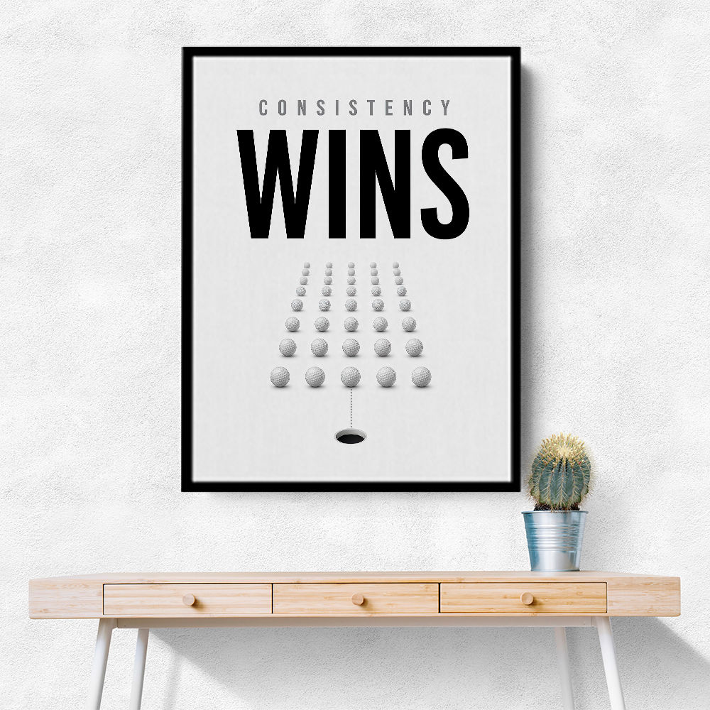 Consistency Wins – Golf Ball Alignment Wall Art