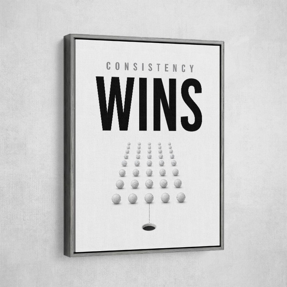 Consistency Wins – Golf Ball Alignment Wall Art