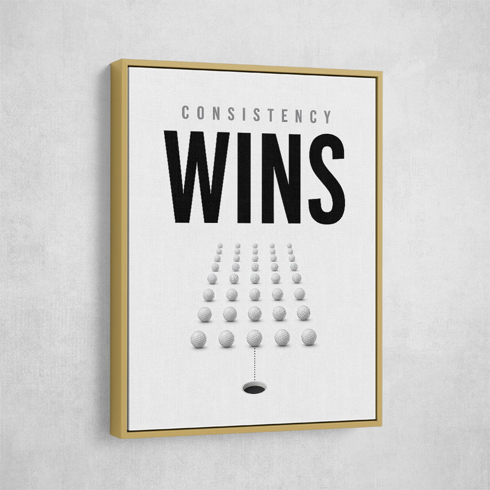 Consistency Wins – Golf Ball Alignment Wall Art
