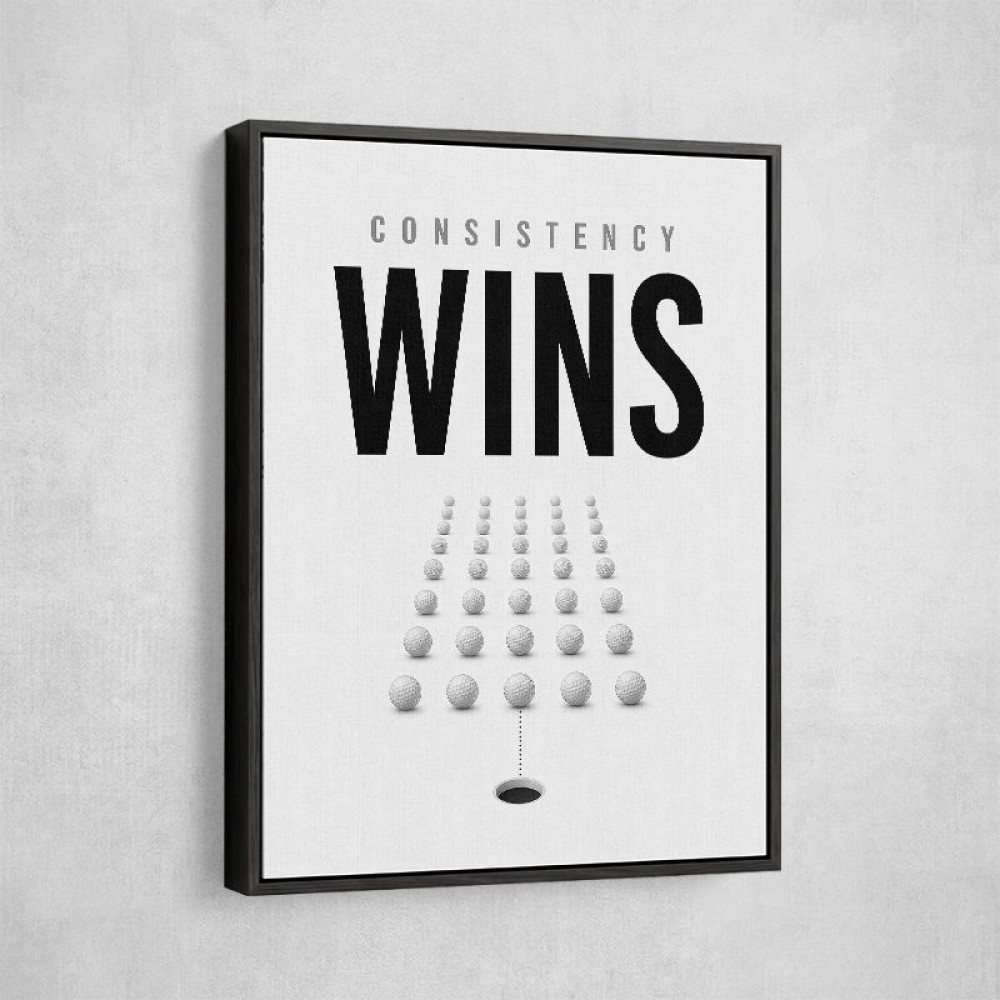 Consistency Wins – Golf Ball Alignment Wall Art