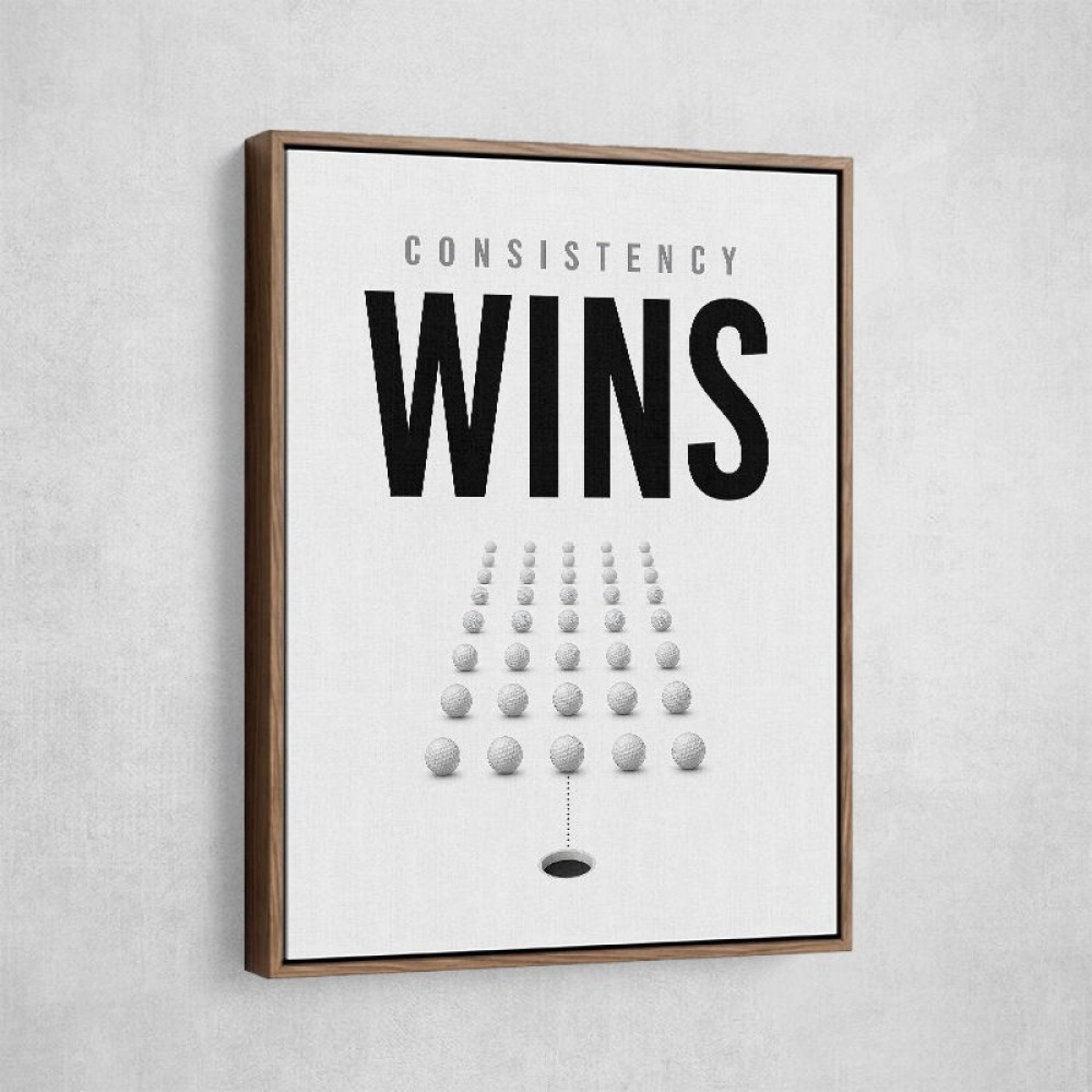 Consistency Wins – Golf Ball Alignment Wall Art