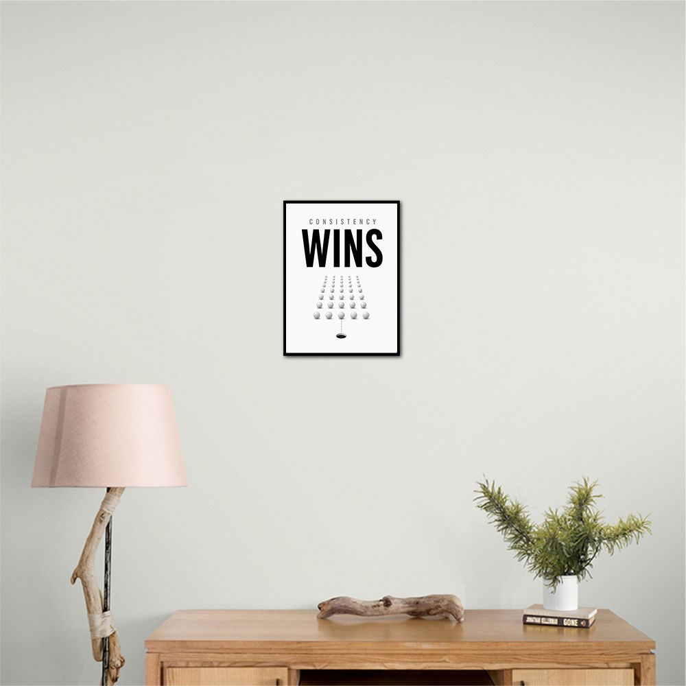 Consistency Wins – Golf Ball Alignment Wall Art