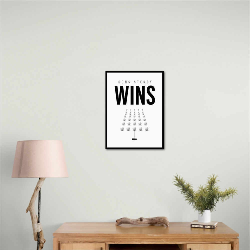 Consistency Wins – Golf Ball Alignment Wall Art