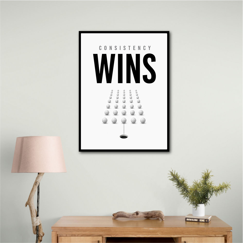 Consistency Wins – Golf Ball Alignment Wall Art