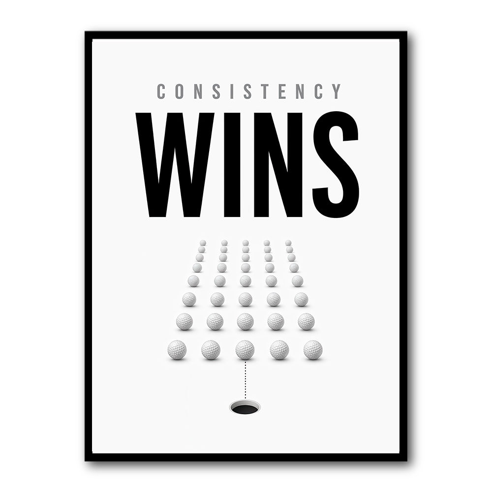 Consistency Wins – Golf Ball Alignment Wall Art