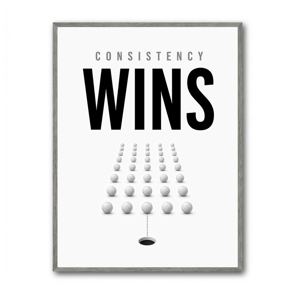 Consistency Wins – Golf Ball Alignment Wall Art