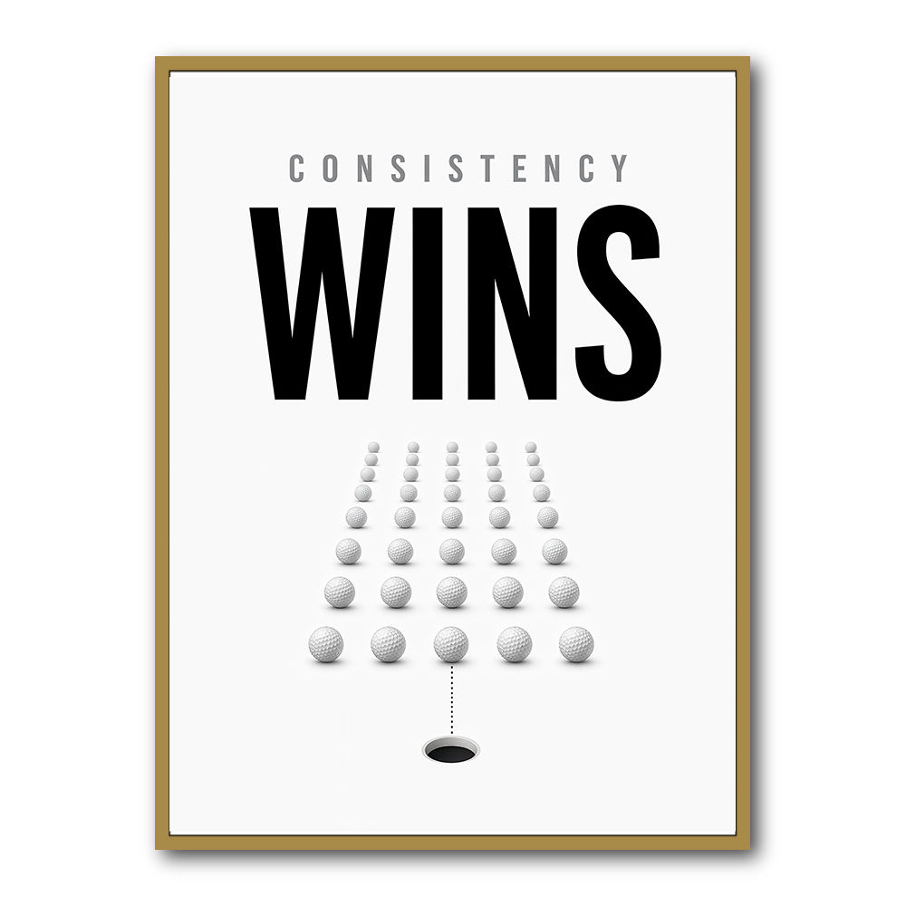 Consistency Wins – Golf Ball Alignment Wall Art