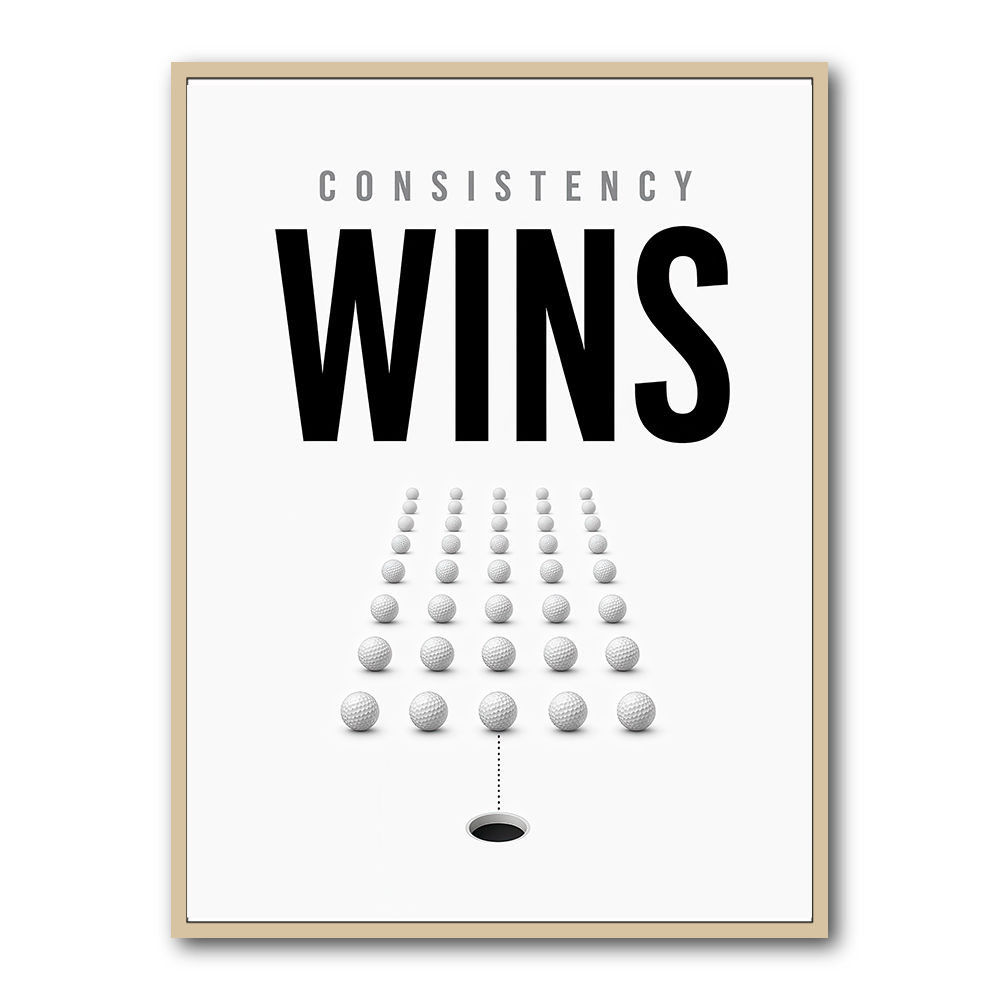 Consistency Wins – Golf Ball Alignment Wall Art