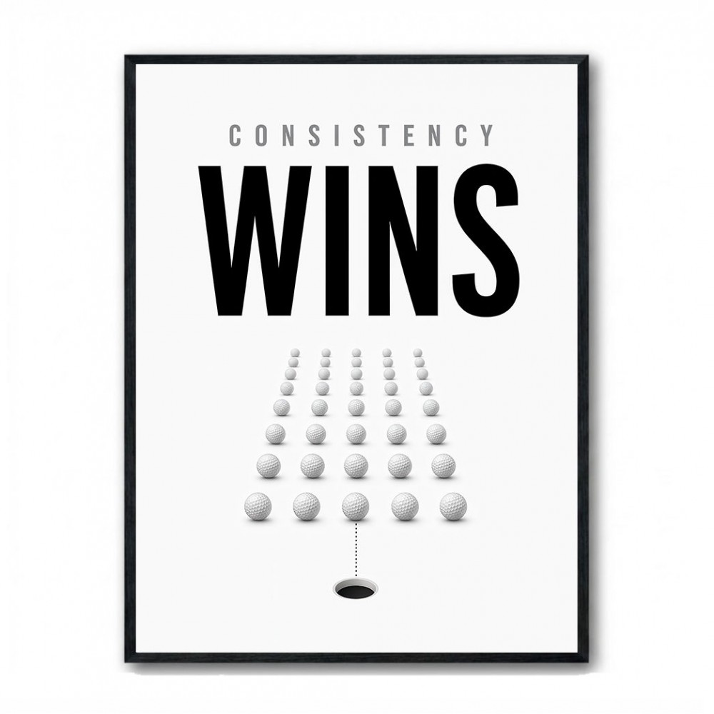 Consistency Wins – Golf Ball Alignment Wall Art