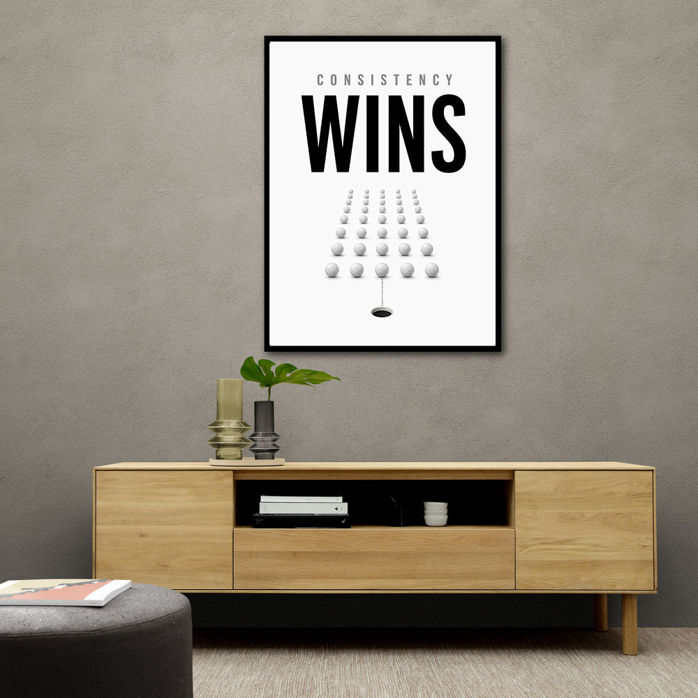 Consistency Wins – Golf Ball Alignment Wall Art