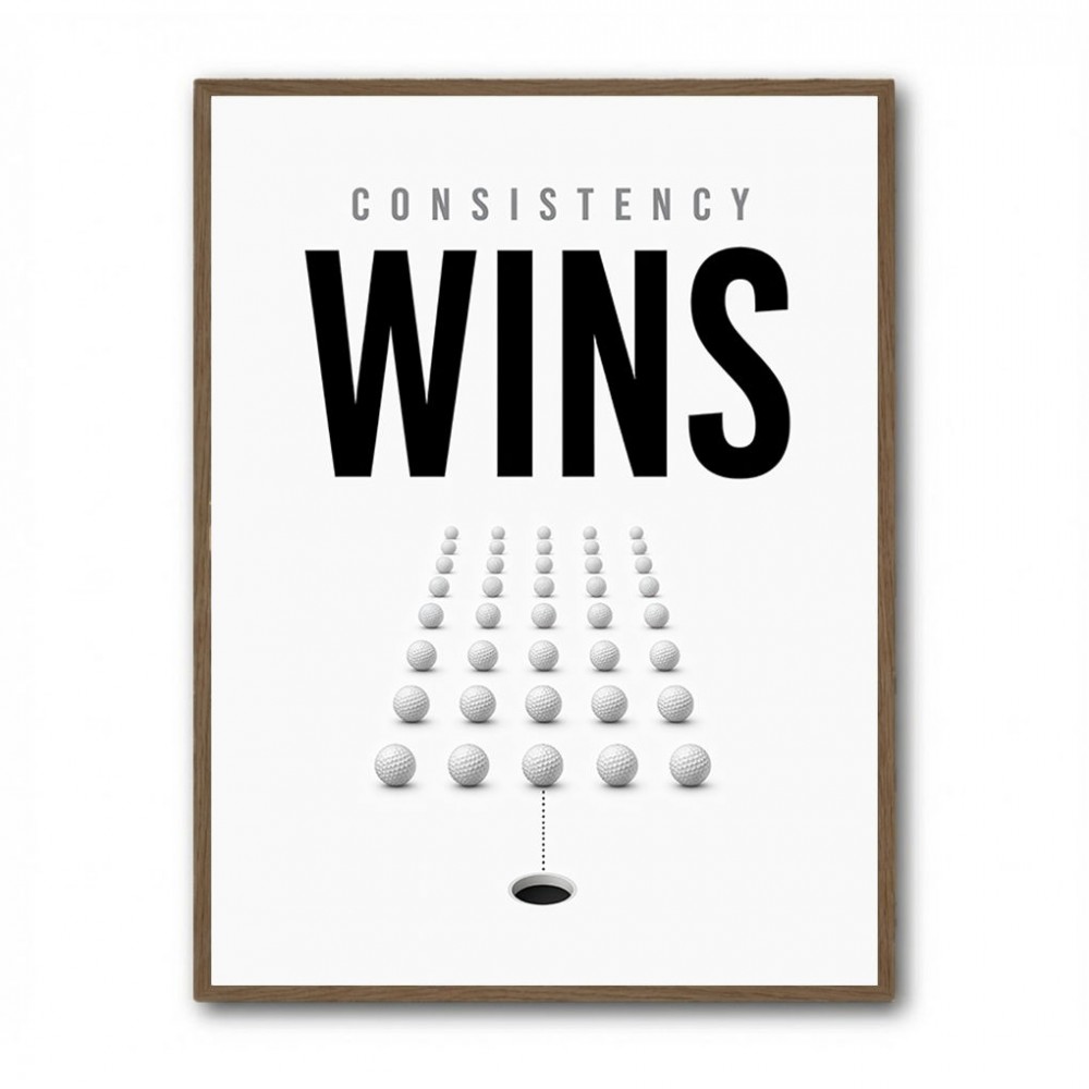 Consistency Wins – Golf Ball Alignment Wall Art