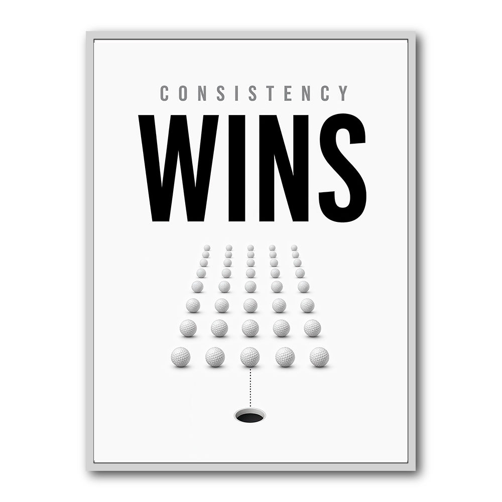 Consistency Wins – Golf Ball Alignment Wall Art