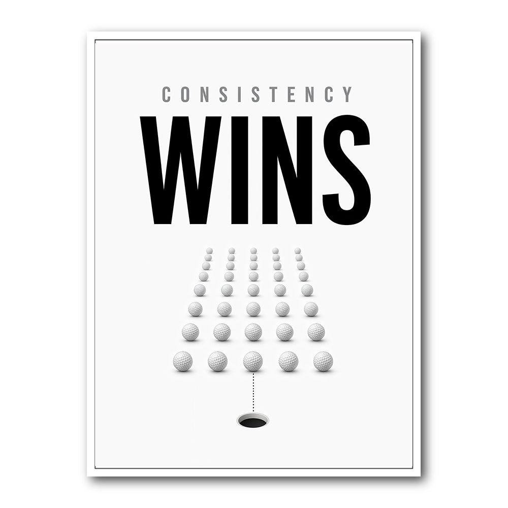 Consistency Wins – Golf Ball Alignment Wall Art