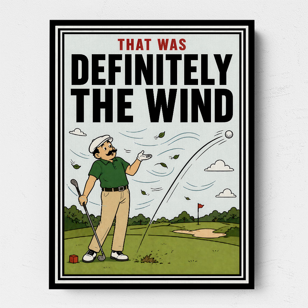 Definitely the Wind – Golf Excuses Wall Art