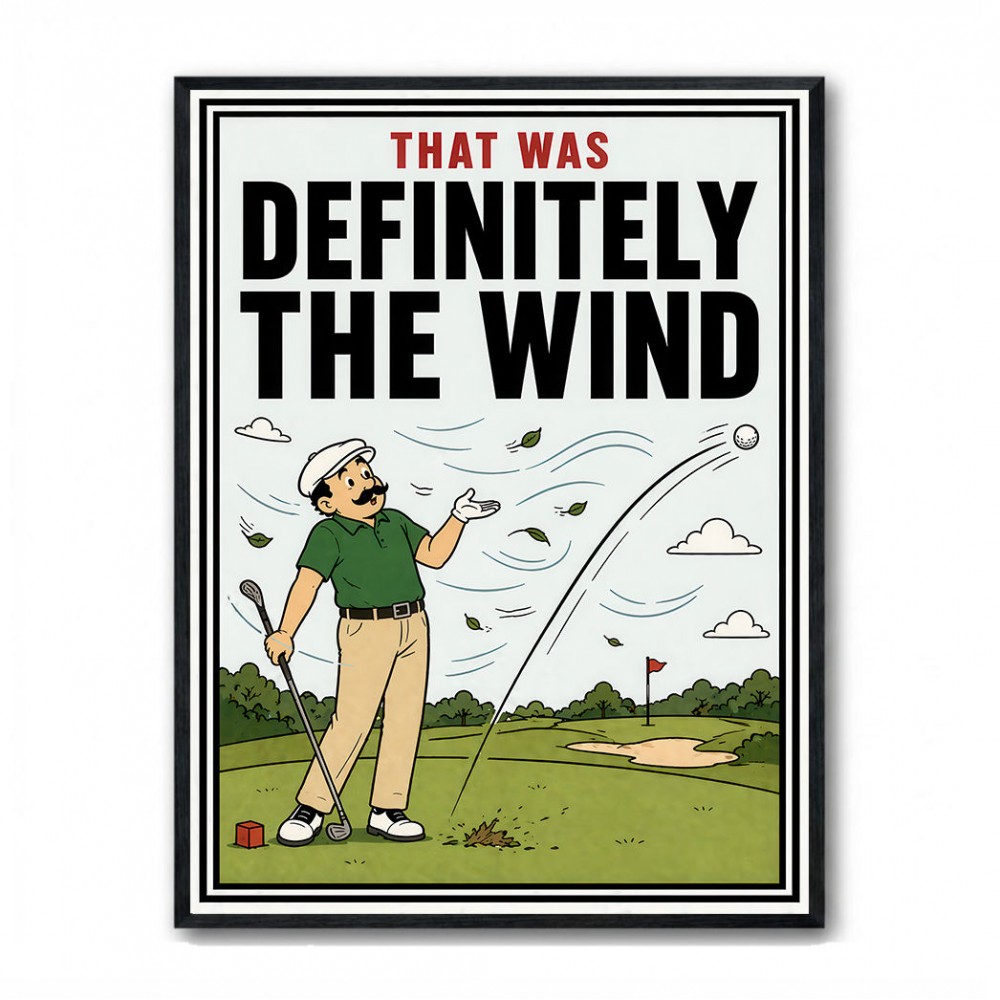 Definitely the Wind – Golf Excuses Wall Art