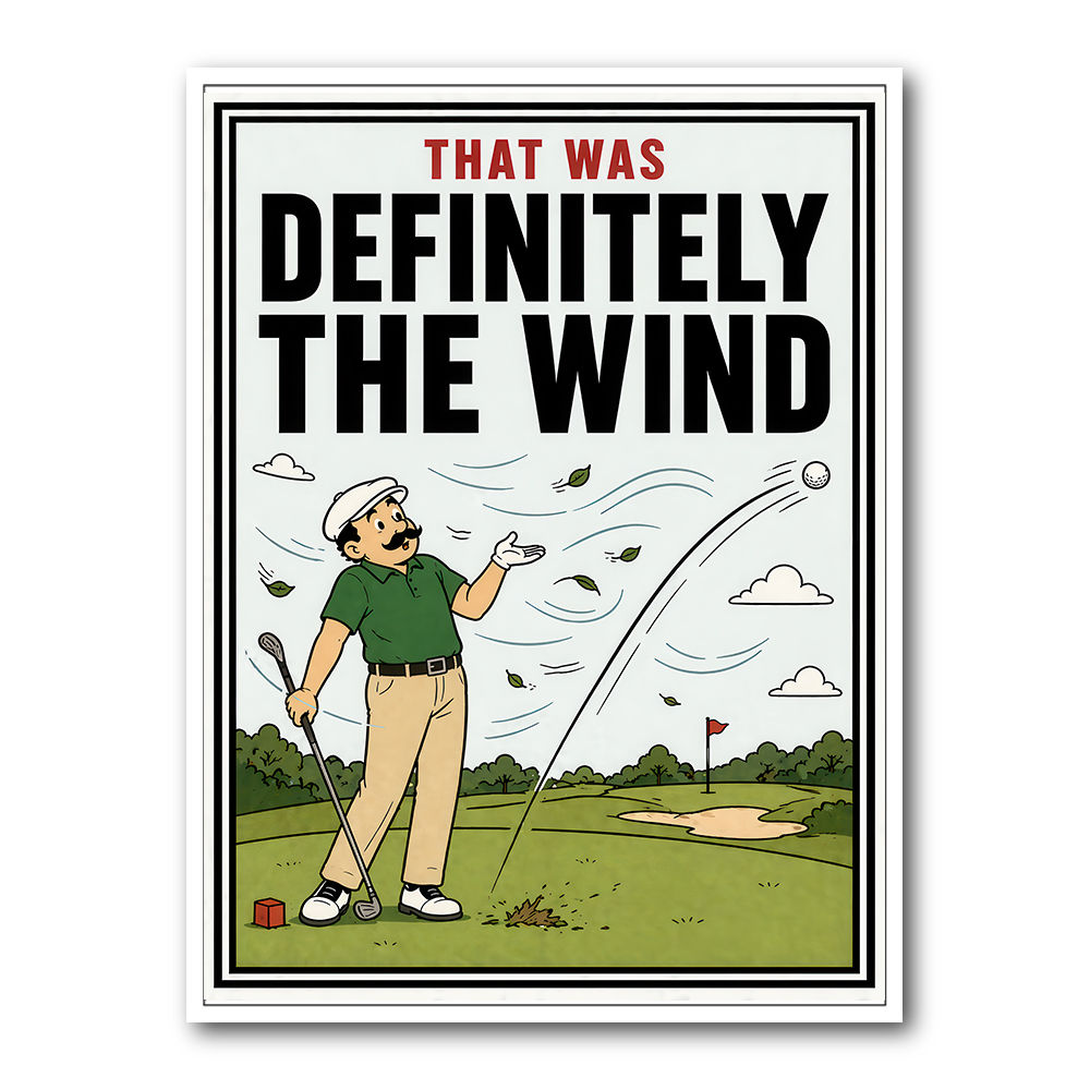 Definitely the Wind – Golf Excuses Wall Art