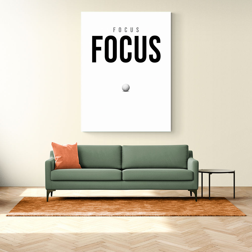 Focus – Minimal Golf Motivation Wall Art
