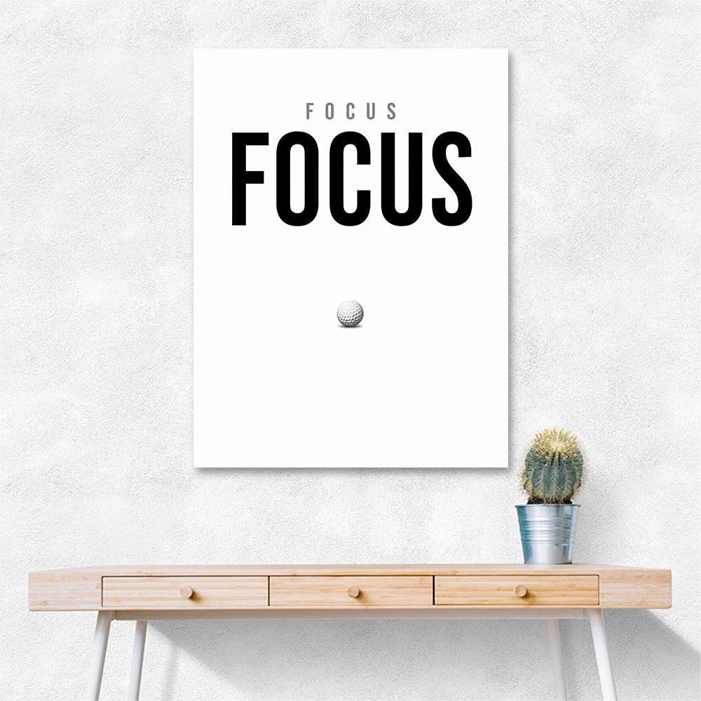 Focus – Minimal Golf Motivation Wall Art
