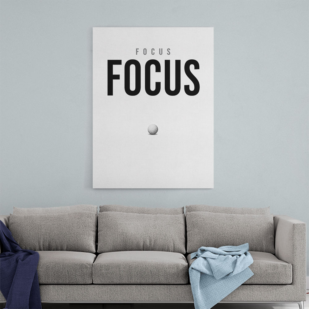 Focus – Minimal Golf Motivation Wall Art