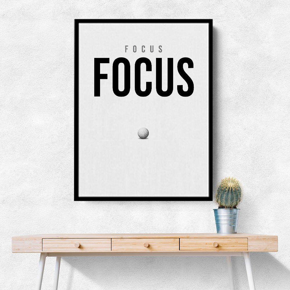 Focus – Minimal Golf Motivation Wall Art