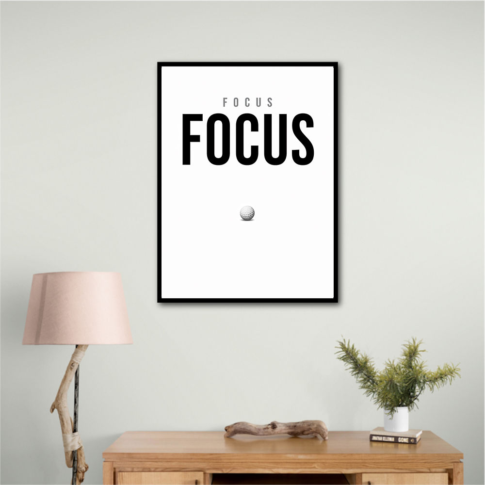 Focus – Minimal Golf Motivation Wall Art
