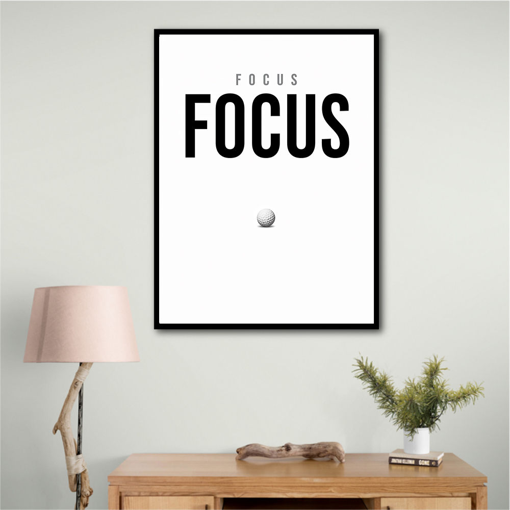 Focus – Minimal Golf Motivation Wall Art