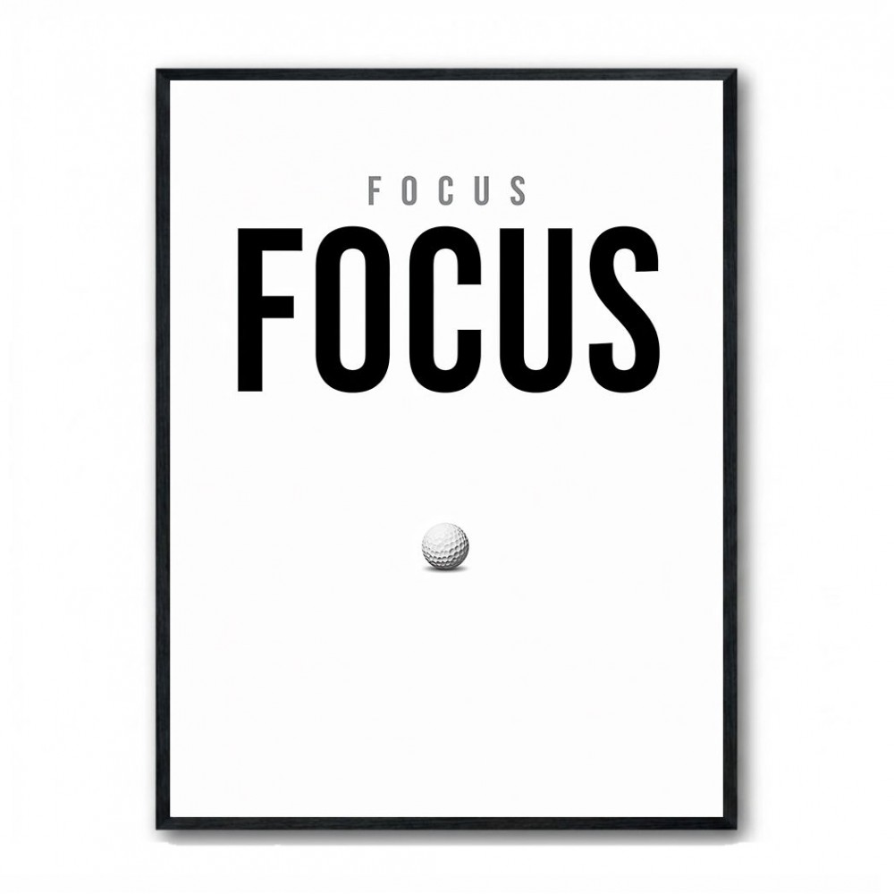 Focus – Minimal Golf Motivation Wall Art