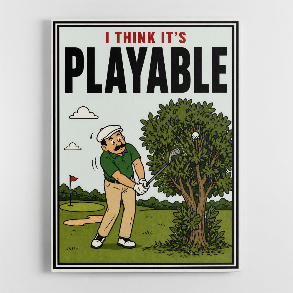 I Think It’s Playable – Golf Trouble Shot Wall Art