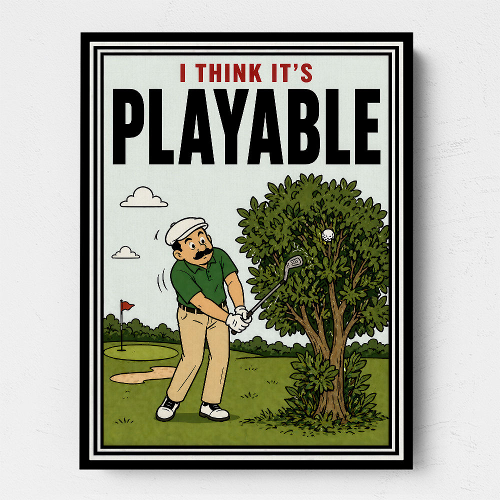 I Think It’s Playable – Golf Trouble Shot Wall Art