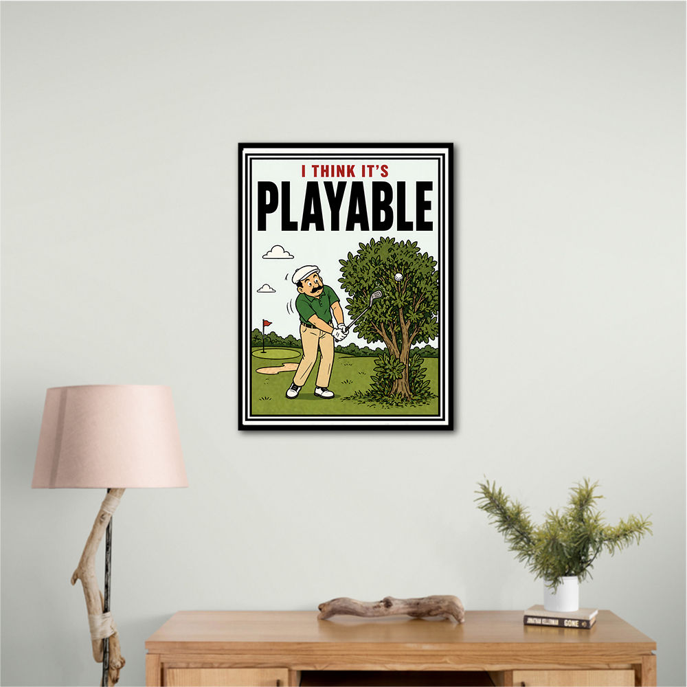 I Think It’s Playable – Golf Trouble Shot Wall Art