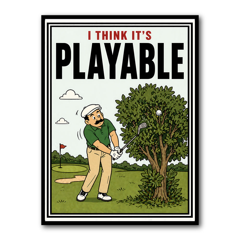 I Think It’s Playable – Golf Trouble Shot Wall Art