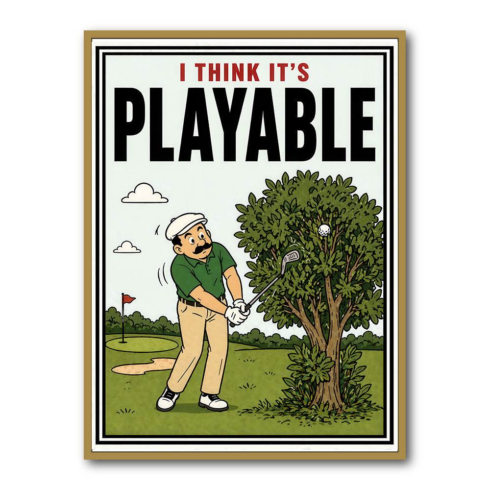 I Think It’s Playable – Golf Trouble Shot Wall Art