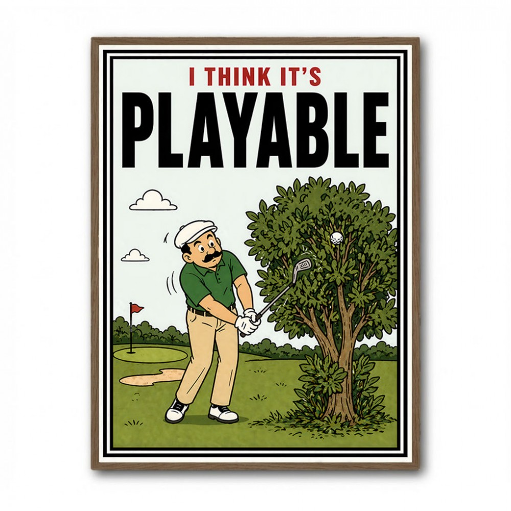 I Think It’s Playable – Golf Trouble Shot Wall Art