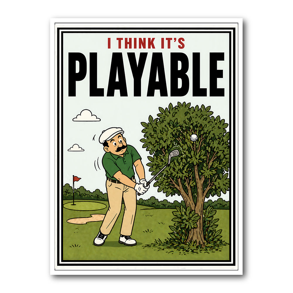 I Think It’s Playable – Golf Trouble Shot Wall Art