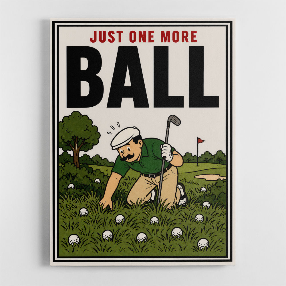 Just One More Ball – Golf Addiction Wall Art